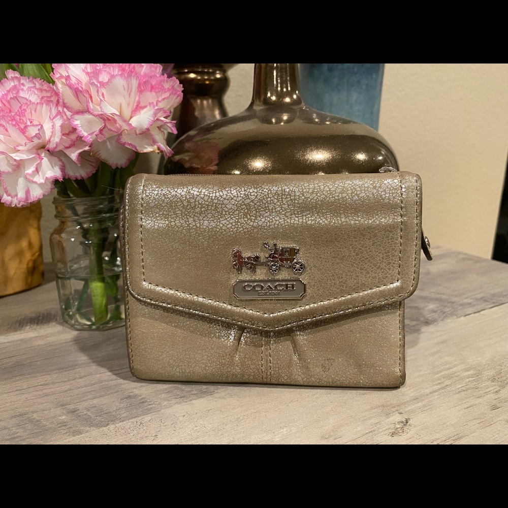 Coach Metallic Trifold Madison Wallet Cardholder